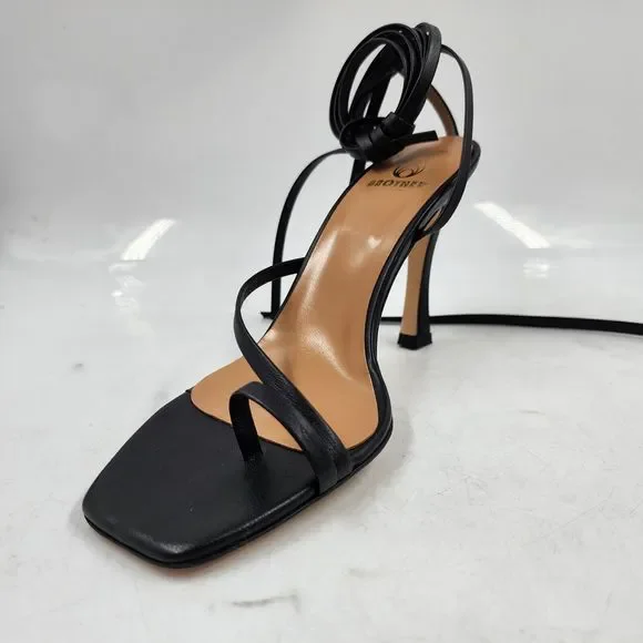 Brother Vellies Bike Strappy Tassel High Heel Sandals Women's 6 Midnight Lace Up - Picture 1 of 15